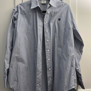 Sunday Best Blue and White Narrow-Striped Button-Down Shirt